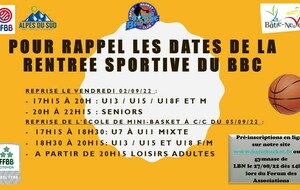 La reprise 22-23 du BBC approche ... voici les dates des 1er rdv 