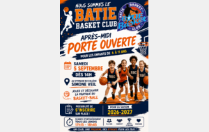 Samedi 5 septembre : Porte Ouverte pour le Mini basket et les Féminines ... l'occasion de pouvoir s'inscrire au BBC