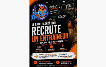 Le BATIE BASKET recrute à la rentrée 2026-2027
