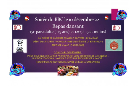 Samedi 10 décembre : matchs à domicile et la soirée du club pour la fête !!!
