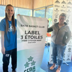 Le LABEL Citoyen 3 étoiles récompense le BATIE Basket pour son engagement sociétal.